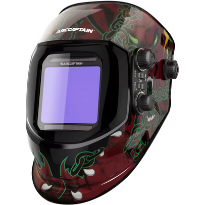 Casco per saldatura ARCCAPTAIN  maschera per saldatura auto-oscurante per saldatrice TIG MIG ARC, visualizzazione grande, a colori reali